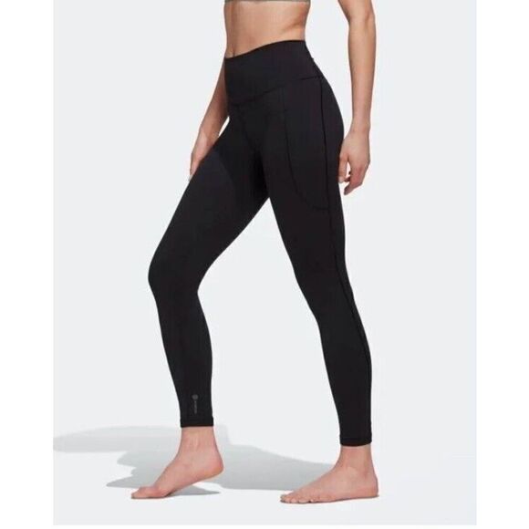 ADIDAS Women's Sz XSmall YOGA Studio 7/8 High-Rise Tight Leggings NWT Black - Picture 6 of 14